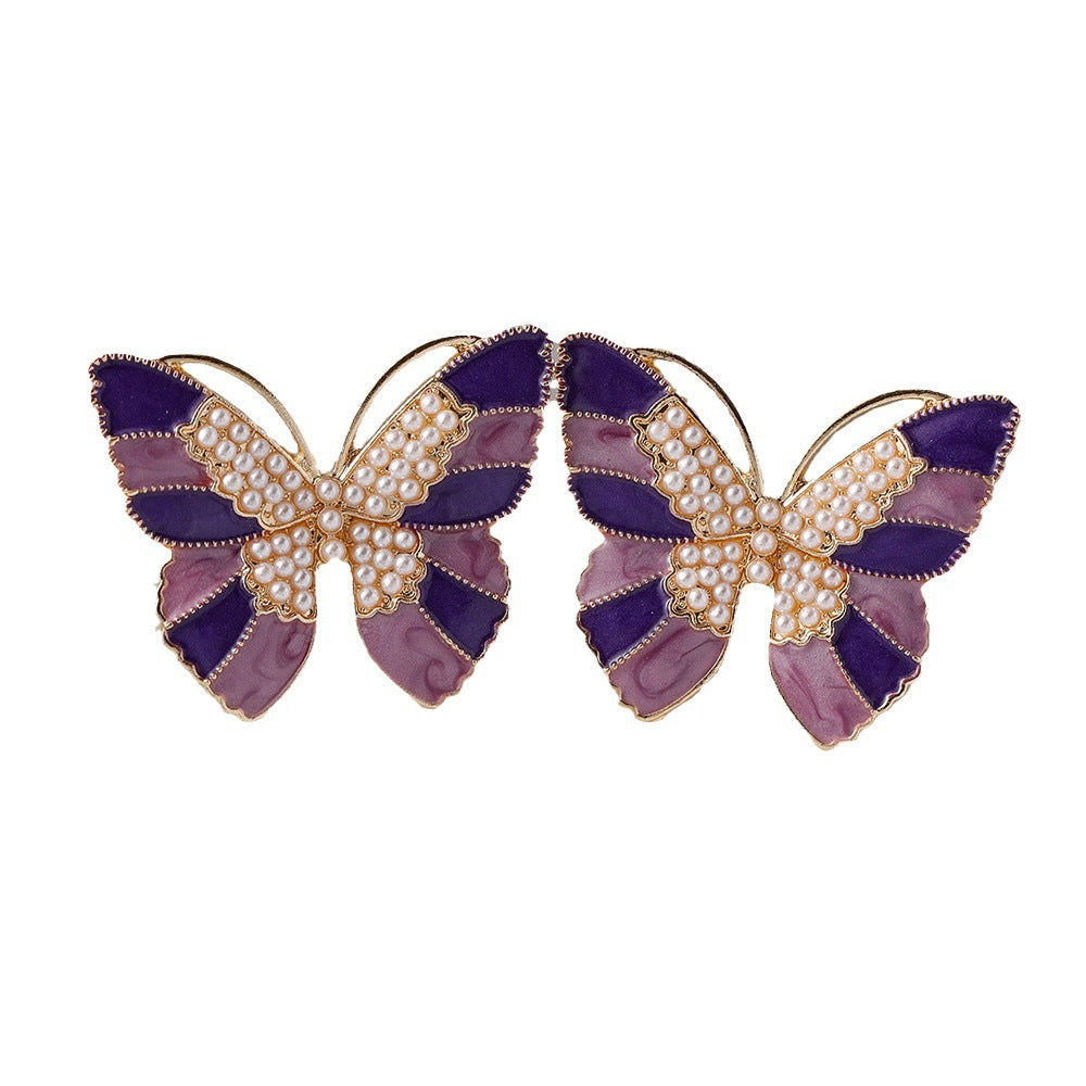 Pendientes de aleación de zinc de mariposa de mariposa al por mayor